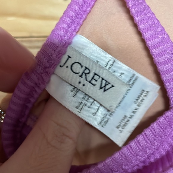 J. Crew size Small Vibrant Purple Ribbed Bikini Top with Hook Closure - Picture 6 of 8